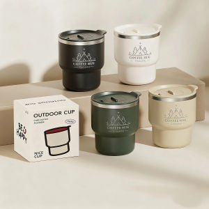 400ML Thermal Cup 304 Stainless Steel Double Layer Insulated Water Cup Office Milk Coffee Mug Student Portable Sealed Tumbler