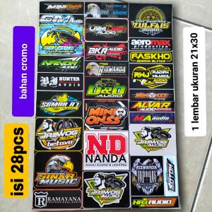 STIKER MINIATUR SOUNDSYSTEM BAHAN CROMO(TIDAK ANTI AIR)