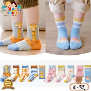 Kaos Kaki Anak Cewek Cowok Import Set 1pak Isi 5 Pasang Lucu Kloter 1&2 Size 1-12 Tahun Kaos Kaki Anak Cewek Cowok Tebal