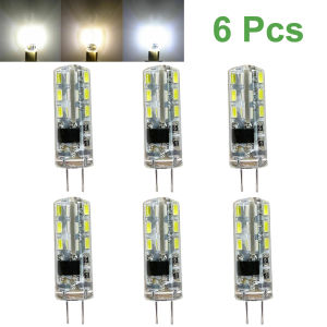 6 Pcs 2W G4 Led Bulb AC/DC12V 220V 3014SMD Mini Silicone Lamp 360 Beam Angle Energy Saving Replace Halogen Light Spotlight