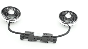 Double Head Car Fan USB Charge Big Wind 360 Degree Rotation 3 Speed Control Electric Back Seat Electricfan