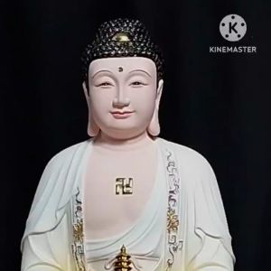 [ Cao 30 cm ]  Tượng Phật Dược Sư Ngồi Đài Sen Áo Vàng Chất Liệu  Bột đá + composite