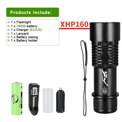 10000LM XHP160 LED High Power Diving Torch IPX8 Professional Diving Flashlight Underwater Lantern Scuba Diving Waterproof Lamp