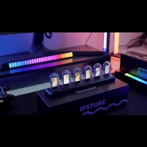 RGB Nixie Tube Clock LED Glows IPS Color Screen DIY Analog Digital Tube Night Lights Gaming Desktop Home Decoration Gift Idea