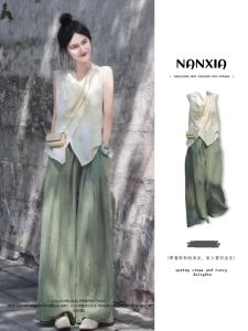 French Elegant Goddess Style Salt Series Light Maturity Wind Open Cardigan Strap Dress Early Autumn 2025 New Fashion Set