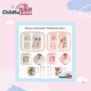Disney Mickey Minnie Dumbo Mermaid Elsa Melamine Kids Tableware Sets Plate Bowl Mug Cup Spoon Fork 米奇米妮小飞象美人鱼艾莎密胺儿童餐具套装