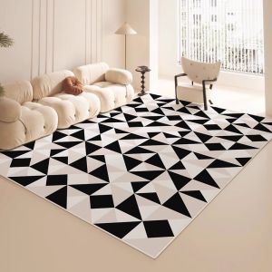 French Style Living Room Bedroom Carpet Easy to Clean No Washing Required Luxury Rectangular Synthetic Fiber Home Decor Rug