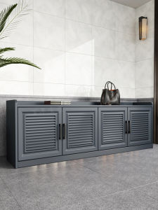 Outdoor Aluminum Alloy Shoe Bench Waterproof Sun Protection Home Use Metal Seat Villa Entrance Shoe Cabinet Changing Shoes