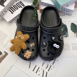 INS Style Crocs Charms Shoe Accessories 3D Cute Doll Teddy Bear Detachable DIY Shoes Buckle for Crocs