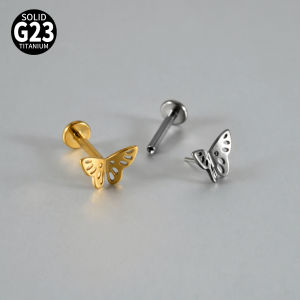 1PC G23 Titanium Butterfly Labret Piercing Threadless Skull/Spider Ear Tragus Cartilage Helix Daith Stud Earring Body Jewelry