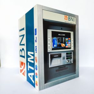 celengan mesin atm motif bank bni46 besar dengan kunci ganda premium anti rayap murah 15x20