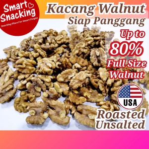 Dry Roasted & Unsalted - Walnut Roasted - Kacang Walnut - Kacang Walnut Roasted - Walnut Panggang - Roasted Walnut - Smart Snacking Market