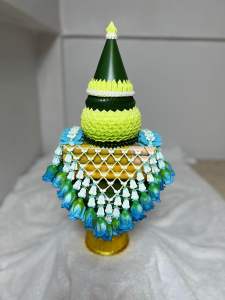 พานธูปเทียนแพ หน้าช้าง กระทงกลมสุดน่ารัก ขนาด 8 นิ้ว