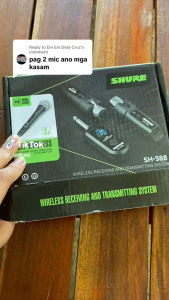 GDLITE Shure SH-388 SH-788 UHF adapter system wireless microphone transmitter receiver for dynamic microphone guitar audio mixer PA system smartphone lapel black converter universal recording volgging rechargeable speaker headset karaoke dual accessory