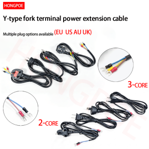 NEW Power Extension Cord EU US AU UKPlugs 3/2-Pin U-Shaped Fork Terminal Stripped Power Cord For LED Driver/SMPS Input Cable/DIY