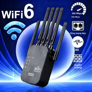 Bộ Mở Rộng Phạm Vi WiFi Băng Tần Kép Tốc Độ Cao 1200M Với 6 Ăng-ten Độ Lợi Cao 360 Độ ° Bộ Khuếch Đại Tín Hiệu Thiết Lập Một Nút Bấm Hỗ Trợ 64 Thiết Bị