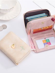 Wallet Female Short Card Holder Versatile Bag New Arrival K-style Fashion Cute Refreshing Student Folding Zipper Coin Purse
