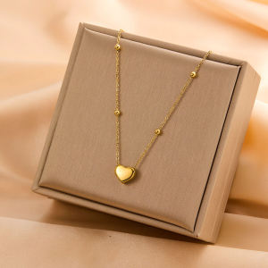 C.three Light Luxury Heart Necklace Niche Simple Collarbone Chain Fashion Personalized Necklace Women
