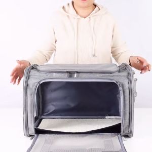 Cat Carrier Bag Travel Pet Carrier Soft Sided Cat Carrier Dog Carrier 3 Opening Ventilated Design Safety Buckle 手套宠物包 手提猫包 旅行猫包