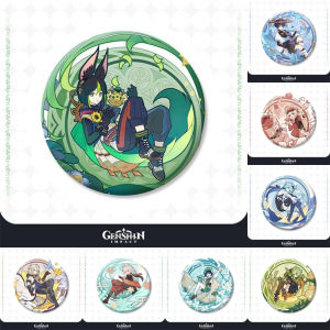 58mm Game Genshin Impact Blooming Festival‌ Tighnari Collei Kaedehara Kazuha Cosplay COSTUME Badge Pin SPTE Tinplate Brooch Prop