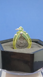 市场绝对少有之全功效泰国高僧大德佛牌Thai Amulet Very RareGood for Collection and Wearing Amulet for calling wealth-An Authentic Rian Luang Pho Wang Wealth Fetching Coin.BE2536(1993). Rian Luang Pho Wang自身法相双钱袋佛牌.-此佛牌市场上稀有