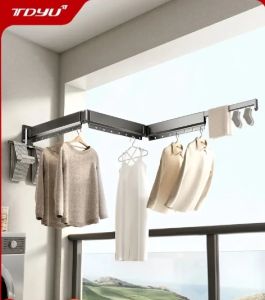 TIANDIYU | Giá Phơi Quần Áo Ban Công Gấp Gọn Kéo Ra Thu Vào Treo Tường