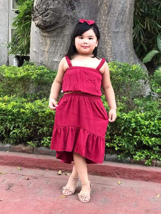 longback terno dress for kids 2-9 years old) Lazada PH
