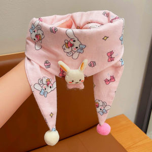 Ấm Áp Mềm Khăn Choàng Trẻ Em Cho Bé Gái Em Bé Cổ Ấm Áp Er Khăn Choàng Tam Giác Chống Gió Allmini Thương Hiệu Hoạt Hình Phong Cách Mùa Đông Mùa