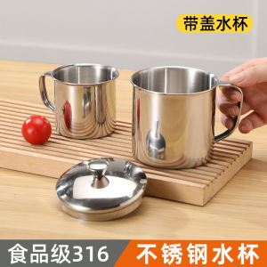 Large Capacity 316 Stainless Steel Cup with Lid Kindergarten Water Cup Children Handle Tea Pot Chinese Style Kitchen Utensils