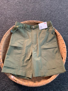 Quần Short Công Sở Nhanh Khô Màu Xanh Quân Đội Cho Nam Mùa Hè Thể Thao Ngoài Trời Quần Dài Vừa Phải Phong Cách Mỹ Chức Năng Mỏng Năm Phần