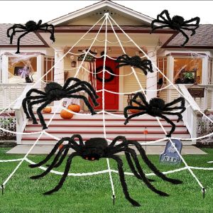 150/250cm Black White Halloween Spider Web Giant Stretchy Cobweb For Home Bar Decor Haunted House Halloween Party Decoration