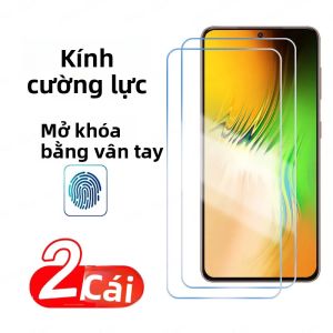 2 Miếng Dán Bảo Vệ Màn Hình Kính Cường Lực Mở Khóa Bằng Vân Tay Cho Samsung Galaxy S21 S22 S23 S25 Plus Ultra S23 S20 S24 FE HD Phim Chống Vân Tay Trong Suốt