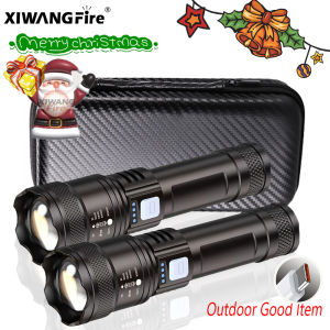 High Power LED Flashlight - USB Rechargeable Zoomable Waterproof Multi-Mode Torch Light for Camping Hiking Emergency & Outdoo