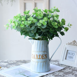 Bộ Hoa Giả Phong Cách Scandinavia Tươi Mới Để Trang Trí Phòng Khách Với Cỏ Và Lá Ương Giá Hoa Tươi