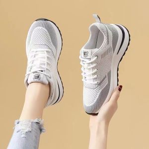 Nq-TANPA BOX Sepatu Sneakers Wanita Korean Style Fashionable Kekinian Sepatu Olahraga Senam Perempuan Running Shoes