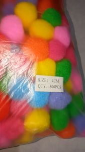 POMPOM BESAR UKURAN 4 CM ISI 50 PCS DAN 25 PCS MULTI WARNA / MAINAN EDUKASI ANAK