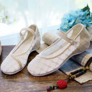 Giày Đế Xuồng Mũi Tròn Mùa Xuân Hè Mới Cho Nữ Giày Lười Lưới Thoáng Khí Giày Đế Cao Su Đơn Thời Trang Giày Đế Xuồng Đế Xuồng