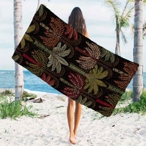Dark Tropical Palm Tree Ethnic Quick Drying Microfiber Beach Towel Lightweight for Swimming Camping Yoga - Bath Towel