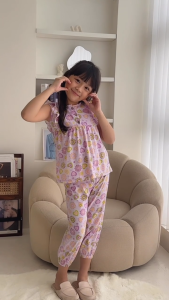 Lucuna Zuya Hijau - Setelan Anak Perempuan Size 1-5 Tahun Baju Lucu Lengan Ruffle