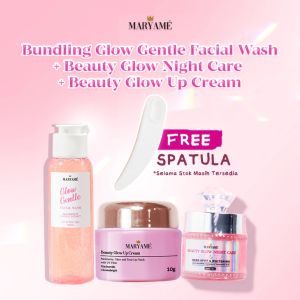 Paket Bundling Skincare Maryame Beauty Glow Up Day Night Cream Krim Siang Malam & Face Wash Pencerah