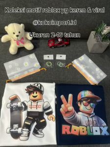KOKO IMPORT - Baju Kaos Roblox Anak Laki-Laki Cowok Remaja Umur 2-16 Tahun Motif Distro Keren Lucu