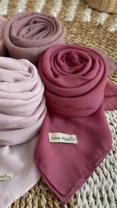 Love Hijab - 2 In 1 Hijab Plain Square Dan Scrunchie Premium Kemasan Pouch Cantik