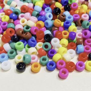 100 Hạt Cườm Acrylic 9x6mm Hạt Cườm Nhựa Lỗ Lớn Dùng Trang Trí Làm Vòng Tay Tình Bạn Và Trang Sức Tự Làm