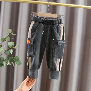 Quần Dài Lót Lông Cừu Dày Cho Bé Trai Mùa Thu Đông Quần Dài Thường Ngày Cho Trẻ Em Quần Cotton Trẻ Em Thời Trang Mới Về