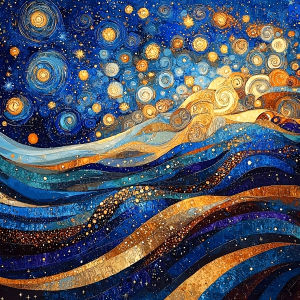 Huacan Full Square Round Diamond Painting Gold Starry Night Diamond Mosaic Landscape New 2026 Decorative Paintings