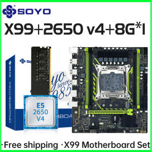 SOYO X99 Motherboard Set with Intel Xeon E5 2650 V4 CPU & Dual-channel DDR4 16Gx1 2133MHz RAM for Gaming Computer Components
