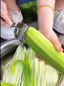 PISAU KUPAS 2IN1 STAINLESS ANTI KARATANPISAU PENGUPAS KULIT BUAH/SAYUR FRUIT PEELER DOUBLE KNIFE
