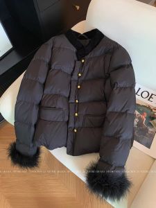 High-End Black Cotton Jacket Winter Fashionable Thickened Ladies Clothing Name Lady Elegant Personality Match Alluring Cotton Coat