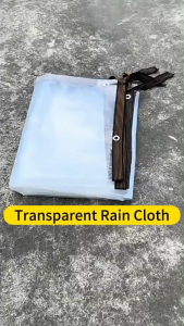 【Gift Rope】Thickening Plastic PE Film Transparent Rainproof Shade Cloth Waterproof Canvas Cover Tent Rain Tarp