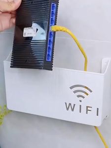 Wireless WiFi Router Wall Mounted Shelf Storage Box Wall Hanging ABS Organizer Box